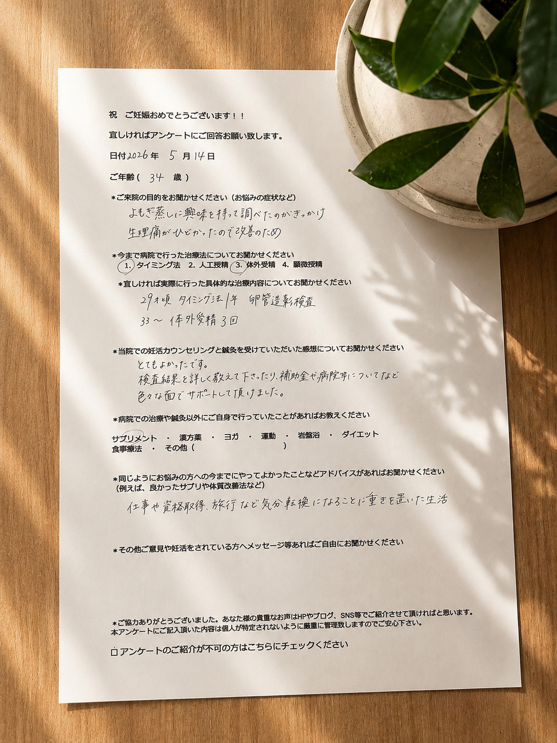 ご懐妊の報告